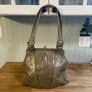 Hobo International Polished Leather Framed Shoulder Bag
